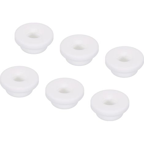 6Pcs Passe-Câble T-Forme Diamètre Installation 25mm, ID 15mm, Hauteur de 15mm Passe Fil Rondelle Caoutchouc Bouchons de Trous Flexibles pour Orifices de Câbles, Blanc (1/5)