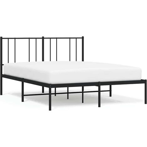 Maison Exclusive - Cadre de lit métal sans matelas avec tête de lit noir 140x190cm