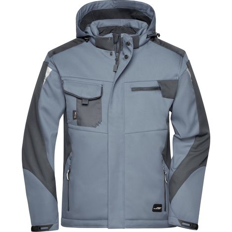 James & Nicholson Professionelle Softshelljacke mit Innenfutter JN824 Gr. XL carbon/black (1/4)
