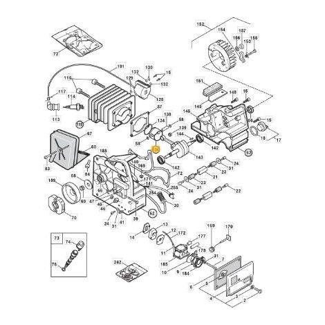 Pistone segmenti motore motosega GGP STIGA PR350 SPR350 P34S Ø 38 mm 8540590
