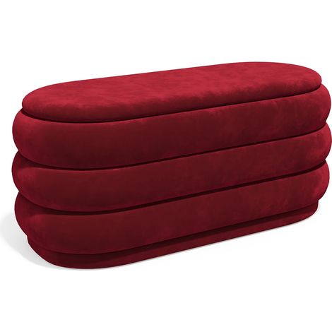 Banc coffre - Velours - Bordeaux - ECAMBI (1/4)