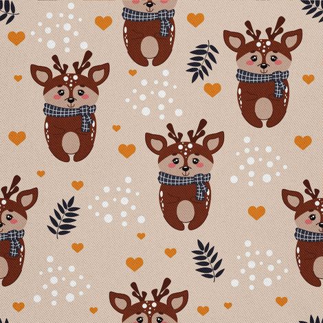 Tela Oxford decorativa para exteriores - Estampado de ciervo en una bufanda (1/5)