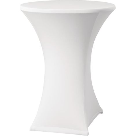 Housse de table extensible Samba blanche D2 pour mange debout