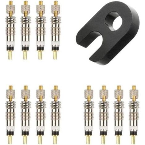 Outil de démontage d'obus de valve de vélo français, adapté au remplacement des obus de valve en laiton sur les vélos de route/VTT tubeless. (1/5)