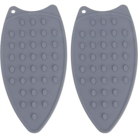 Ahlsen Coussin Repose-Fer en Silicone 2 Pièces Coussin Repose-Fer Résistant à la Chaleur pour Planche à Repasser Fer à Vapeur (Gris) (1/5)
