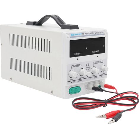 Alimentatore da laboratorio, 30 V, 10 A, alimentatore da laboratorio, alimentatore da laboratorio, alimentatore di rete DC regolabile, uscita USB con indicatore LED a 4 cifre (1/5)