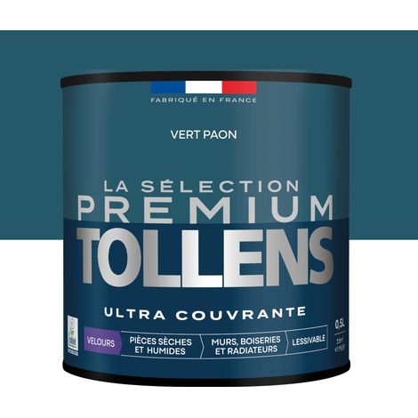 Tollens - Peinture intérieure couleurs - La Sélection Premium Velours - Ultra Couvrante - Vert Paon 0,5 L - 6m²