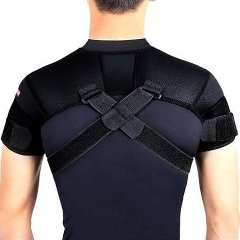 Épaulières Doubles de Réglables pour les Sports Noires, XL