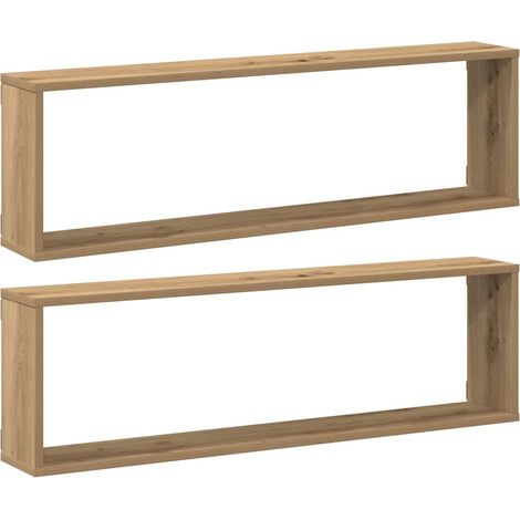Mensole Parete a Cubo 2 pz Artigianale 100x15x30 cm Truciolato vidaXL
