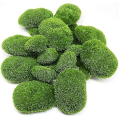 Mousse artificielle décorative, grande taille 25 cm, lot de 2, feuillage synthétique réaliste pour décoration intérieure, extérieure, terrarium, mariage, bricolage créatif, vert élégant (1/5)