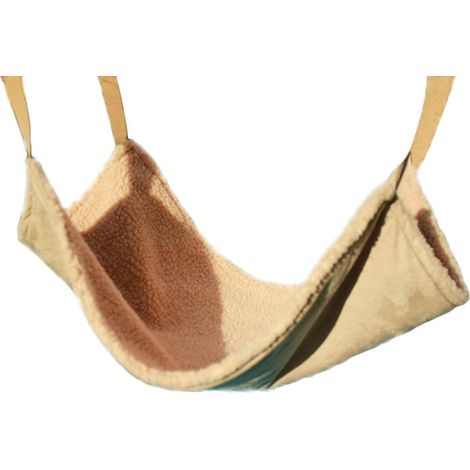 Hamac JeiibrZui pour petits animaux - 1 pièce - Peluche douce en laine d'agneau artificielle pour chats, lapins et furets en cage (1/5)