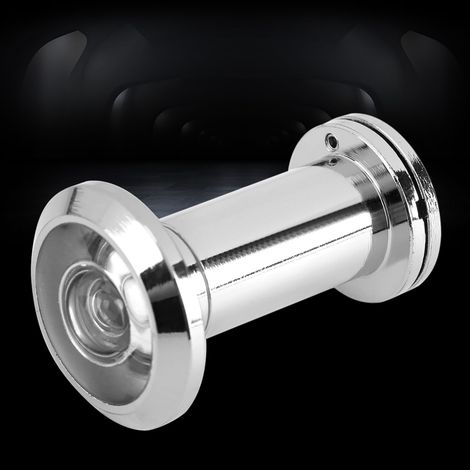 200°-Türspion mit robuster Sichtschutzabdeckung in glänzendem Chrom – Zinklegierung – 16 mm Öffnung – 35–60 mm Türstärke – 1 Stück (1/5)