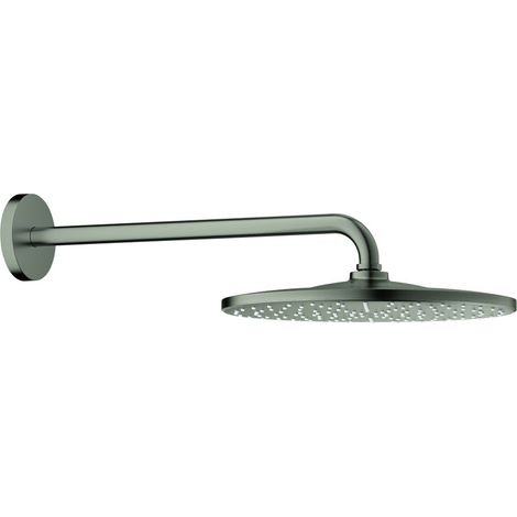 Grohe Rainshower Mono 310 Kopfbrauseset, 1 Strahlart, Brausearm 422mm, Brauseboden Chrom, max. 7,5l/min, Satin Steel, 26558MS0 (1/4)
