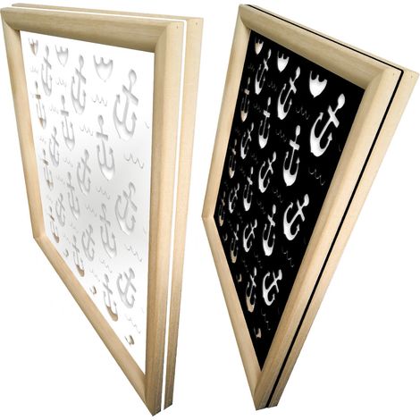 ANCHOR - Modules décoratifs en bois et PVC - Dimension : 98x98 cm - Couleur : noir