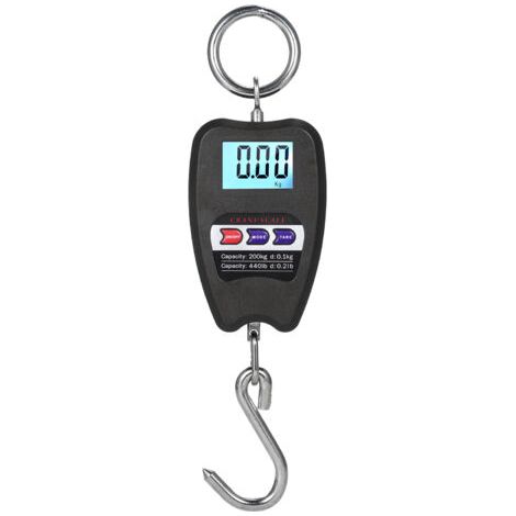Balance numérique suspendue 200kg haute précision, mini-balance grue portable avec crochets, pour ferme chasse pêche extérieur et bagages