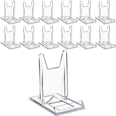 Lot de 12 étagères en acrylique avec support pour tablette, idéales pour la maison ou le bureau. (1/5)