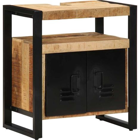 Armoire de salle de bain Marron Bois de mangue massif (1/5)