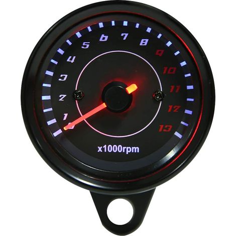 Motorrad-Drehzahlmesser, 12V LED-Elektronik-Drehzahlmesser, 0-13000 U/min, Aluminiumgehäuse, Hintergrundbeleuchtung, stoßfestes Display für Motorräder (1/5)