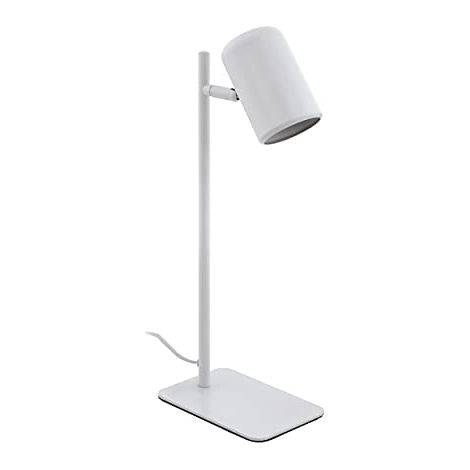 EGLO Led lampada da tavolo Ceppino, lampada da scrivania minimalista, lampada da tavolo in metallo, lampada da ufficio in bianco, lampada con interruttore, presa GU10 (1/4)