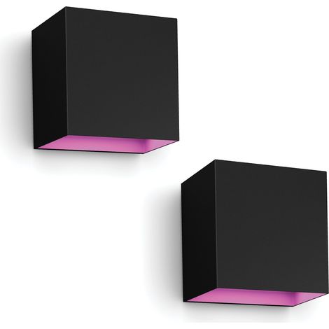 Philips Hue Resonate Aplique de pared exterior Down (Negro) - 2 unidades Luz blanca y de color - White and Color Ambiance (1/5)