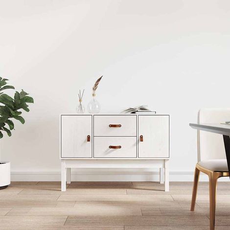 Aparador madera maciza de pino blanco 110x40x78 cm (1/4)