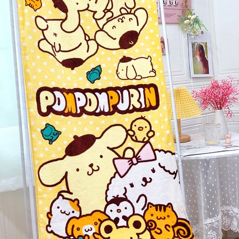 Serviette de bain enfant personnage dessin animé, impression mignonne, coton doux et résistant aux couleurs, serviette de plage pour tout-petits, chiot jaune, 120 x 60 cm (1/5)
