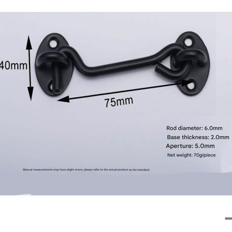 Crochet Tempête - Acier Inoxydable - Pour Porte Battante Et Porte De Grange - 7,5 Cm - Lot De 6 (1/5)