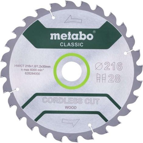 Sierra eléctrica Metabo cordless cut wood classic 216 mm 28 dientes