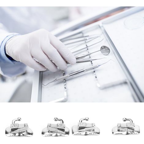 Lot de 2 tubes buccaux orthodontiques dentaires à coller, outils de soins dentaires, matériel médical pour première molaire MBT (1/5)