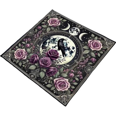 Nappe de tarot, tapis de jeu de divination, tapis d'autel, tapis de jeu de société, forme carrée, nappe pour autels de sorcellerie, 3 tailles 75x75cm (1/5)