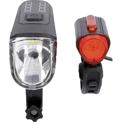 FISCHER FAHRRAD Kit d'éclairage de vélo TWIN-60/30/15 LED noir (1/5)