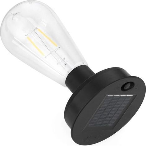 Lampadina solare - Luce calda - Illuminazione solare per esterni - Accensione/spegnimento automatico - Impermeabile - Per recinzione, cortile, giardino, decorazione con diametro di 8,5 cm (1/5)