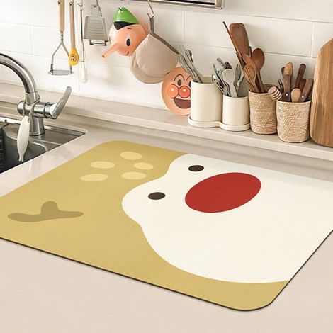 Renne commémoratif de Noël 4060cm en terre de diatomées Tapis d'égouttage de cuisine, en terre de diatomées, lavable, résistant à la chaleur, isolant thermique, pour table, résistant à l'usure, absor (1/4)