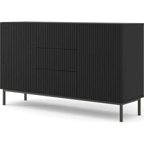 MOBILE RAVENNA B MOBILE IN MDF RIVESTITO IN FOGLIO 2D3S 150 NERO OPACO TELAIO NERO
