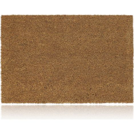 Relaxdays Felpudo para la entrada de su hogar, fibras coco y PVC, 40 x 60 cm antideslizante elemento decorativo, natural (1/5)
