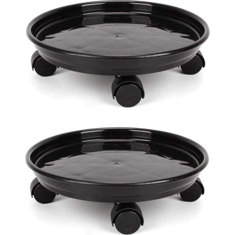 2 Pcs Chariot Support de Plante avec 4 Roulettes Universelles pour Déplacer Facilement des Pots Lourds (1/4)