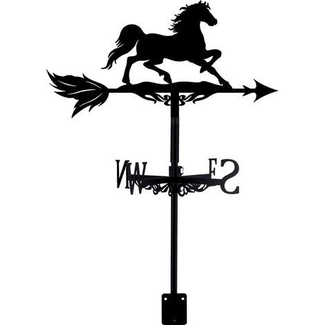 Horse Outdoor Garden Weathervane Roof Wind Spinner Wrought Iron Weathervane Roof Direction Sign Outdoor Farm Decoration Deco Garden Outdoor (1/5)