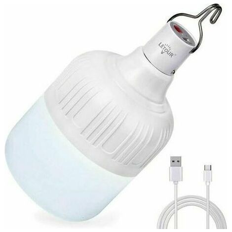 Lampe De Camping - Led Rechargeable Usb 60w 5000 Lumens 5 Modes - Pour Jardin Patio Barbecue - 1 Pièce (1/5)