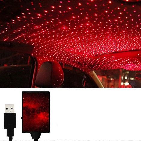 Auto-Ambientelampe, farbenfroher LED-Sternenlichtprojektor für die Autodecke-Red