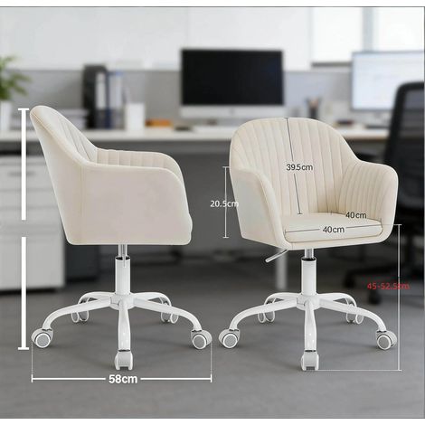 Fauteuil de bureau avec dossier, chaise de salon élégante, siège de travail design (1/4)