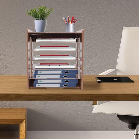 Ablagesystem Dokumentenablage,A4 Briefablage, 7 AblagefäCher Schreibtisch,Papierfach FüR BüRo,Papierablage Aktenaufbewahrung (1/5)