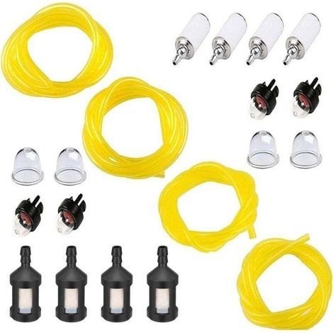 Kit de remplacement de tuyau de carburant de 6 mètres, disponible en 4 tailles, comprenant un filtre à carburant et une pompe de démarrage, adapté aux tronçonneuses, tondeuses à gazon, (1/4)
