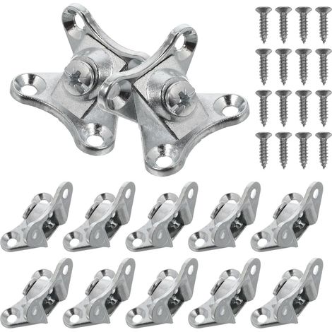 Équerres de fixation pour meubles – installation facile par vis (lot de 12) – équerres en alliage de zinc argenté pour armoires et lits – convient à u (1/4)