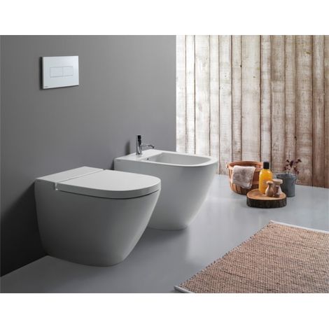 Sanitari Stockholm filomuro scarico traslato cm. 58x37 con sedile (1/3)