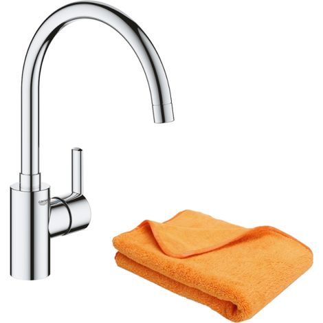 Grifo de cocina GROHE Feel Quickfix cromo + microfibra