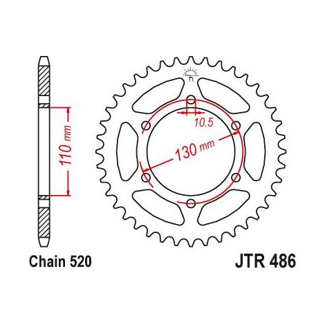 Couronne Acier Kawasaki - 520 - 41 Dents - Similaire JTR486 - Made in Germany