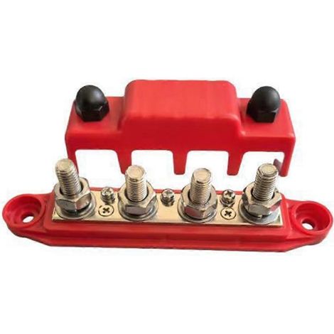 Bloc de distribution d'alimentation CC robuste 12V 48V 250A avec goujons de 3/8 pouce, compatible avec les applications marines, de camping-cars et automobiles. (1/5)