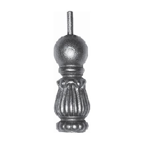 Equerre pour rampe, garniture droite pour barreaux de Ø16mm - Hauteur 105mm largeur 35mm - Fonte - À souder - DECO FER FORGE