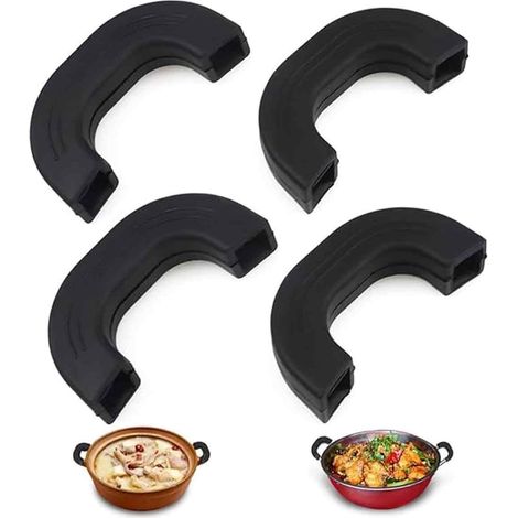 Poignées De Casserole En Silicone - Résistant à La Chaleur 220°C - Pour Cuisine Et Four - Lot De 4 Pièces (1/5)
