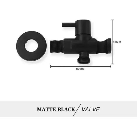 Ensemble de douchette de bidet portable (vanne noire) en laiton doré rose, fixation murale, autonettoyant. (1/4)